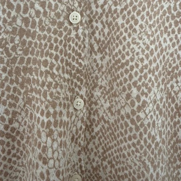 Banana Republic Tan Animal Print Patterned Button-Front Cardigan - Picture 5 of 6